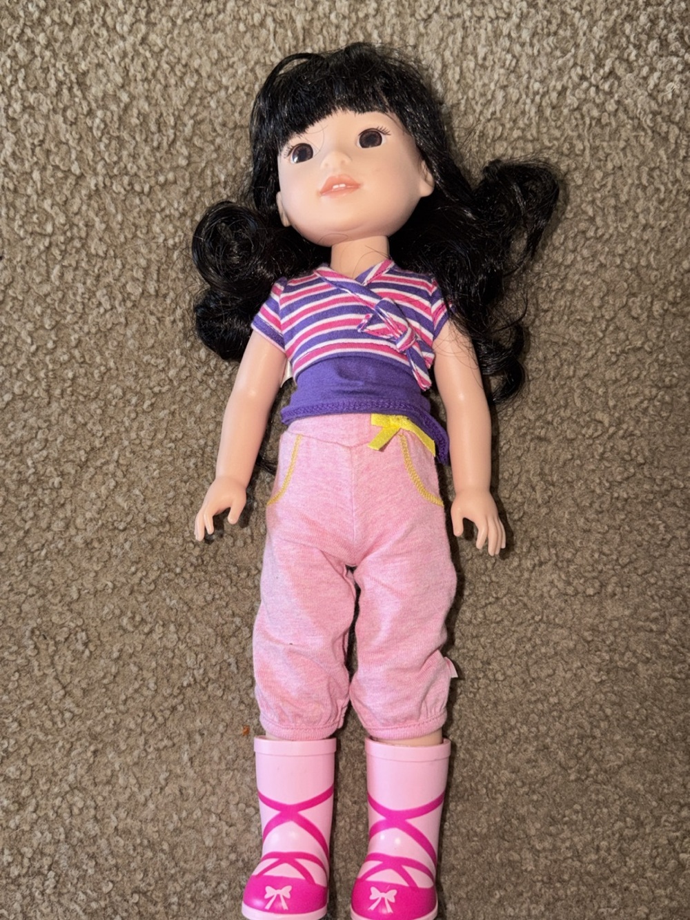 American Girl Doll in Purple Stripe Top and Pink Pants all 3!!!